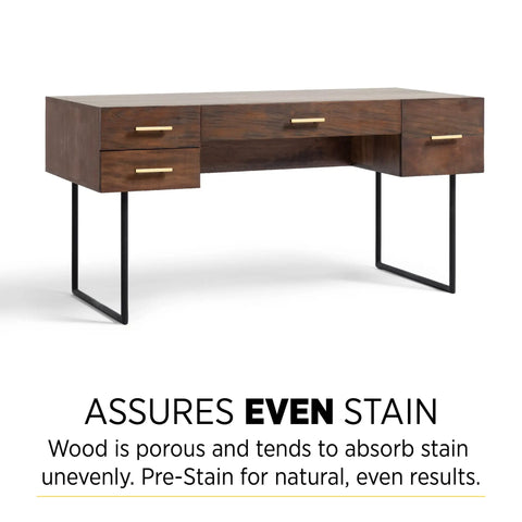 Smooth Pre Stain Wood Conditioner Goes On Silky Smooth And Knocks Out Blotches Dead On All Wood Types Makes Oil Based Stains Play Nice So You Can Skip The Sanding Hassle Quick Dry One Quart Tub Is The Real Deal For Serious Diy Builders on a modern wooden desk with drawers.