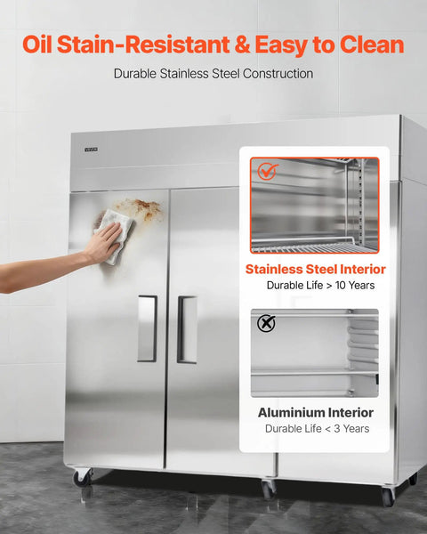 Built Different For Heavy Duty Operations This 52 Cubic Foot Upright Freezer Features Three Stainless Doors Quick Frost Free Cooling Nine Customizable Trays Smart Digital Controller And Certified UL Rating For Stress Free Business Growth.