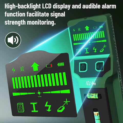 Built Tough Seven In One Wall Scanner With Laser Level And High Resolution Screen Knocks Out Wood Metal Live Wires And Pipe Detection Fast For Tv Mounting Or Weekend Projects No Sweat