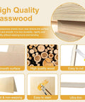 XMAXUECY basswood sheets, 12x18x1/8 in unfinished wood; stack of sheets shown with six feature icons
