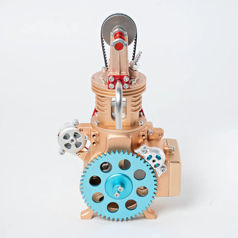 Slick Running Mini Single Cylinder Working Engine Model Kit Heavy Duty Metal Diy Assembly With Cnc Precision Cast Aluminum Alloy front view.