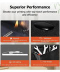 Product features showing fireproof, waterproof, LED lighting, and tool storage for 3D Printer Enclosure With LED Light For Ender Series Keeps Dust Out And Maintains Stable Temperature While Printing Built In LED Illumination Lets You Watch Progress Without Opening The Door No Brainer Install And Quiet Operation.