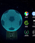 3D Soccer Night Light With Touch Control, 7 Color Changing LED Illusion Lamp, Acrylic Flat Panel And ABS Base, USB Powered