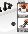 Installation guide for Universal Bathroom Sink Drain Stopper That Fits Most Pop Up Drains For Vessel Sinks And Lavatories In Oil Rubbed Bronze