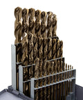 29 Piece M42 Cobalt Screw Machine Drill Bit Set Stub Tip 1/16 To 1/2 Inch Range With 64ths for tough metals in metal case