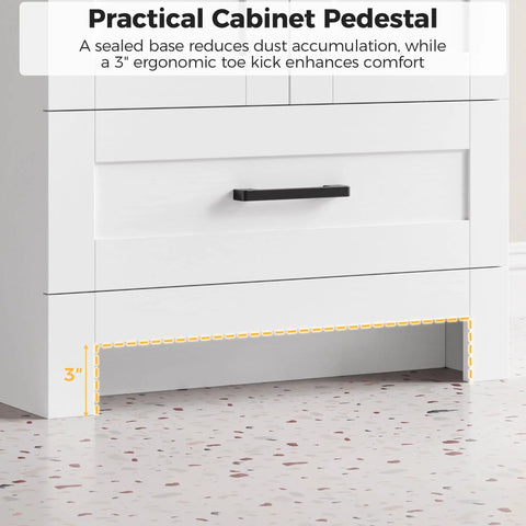 24 Inch Bathroom Vanity With Sink One Soft Close Drawer Two Cabinet Doors Killer White Wood Grain Finish Heavy Duty Engineered Wood Build For Quick Room Refresh Super Smooth Glide Hinges