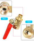 Brass Ball Valve With Vinyl Handle G One Eighth Inch Female To G One Eighth Inch Male Shut Off For Water Oil And Gas Lines, Open and Shut