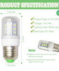 Bright LED Refrigerator Light Bulb Replacement For Frigidaire Kenmore 5304511738, 3.5W size and E27 base specifications