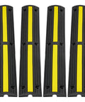 3.28 Foot Cable Protector Ramp 4 Pack One Channel Heavy Duty Rubber Wire Cover With 18000 Lbs Axle Capacity Tangle Free Wires