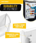 Refrigerator Door Shelf Bin Replacement 2-Pack for Whirlpool Maytag KitchenAid Fridge Door Shelves W10212139 shown on fridge