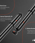 Rear Shock Absorber Struts Drop-In Replacement For Hyundai Elantra 2011-2016 Elantra GT 2013-2017 Veloster 2012-2015 Kia Forte 2014-2018 Forte5 2014-2018 Rio 2012-2017 showcasing dust cover, hydraulic oil, bottom brackets.