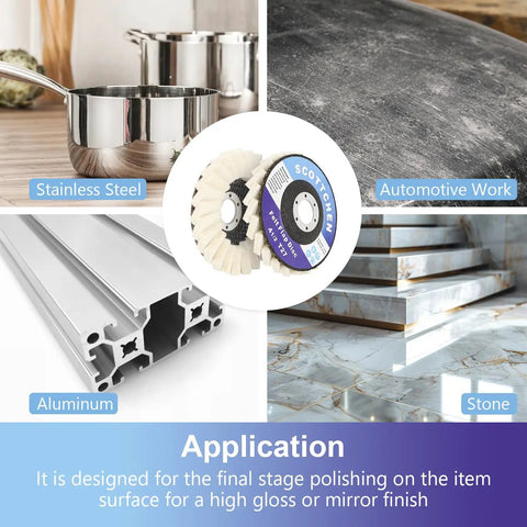 Wool Flap Polishing Disc For Angle Grinder Four And A Half Inch By Seven Eighths Inch Arbor High Density Wool Polishing Wheel