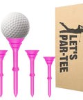 Bulk Pink Golf Tees Set With Gift Box, Unbreakable Plastic Tees You Can Reuse, Anti Slip Big Cup Design, 3 1/4 Inch Length, 25 Pack