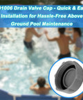 Heavy Duty Drain Valve Cap Replacement For Bestway And Coleman Above Ground Pools 2 Pack Gray P01006 Compatible close-up