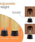Top Tier Heavy Duty Rubber Furniture Leveling Feet With Reliable M6 Threads Easy Install Table And Chair Sliders For Banishing Floor Wobbles And Keeping Your Gear Planted Firm 8 Pack showing adjustable height options.