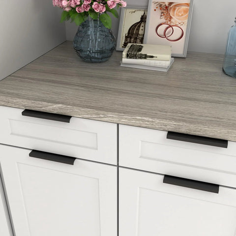 Kitchen cabinet with 10 Pack Finger Edge Pulls For Black Cabinet Handles And Drawer Pulls With 5 Inch Hole Centers designed for modern upgrade