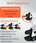 High Power Pneumatic Crimper Plier For Heavy Duty Wire Terminal Crimping With Quick Change Dies And Air Pressure 0.5 0.7Mpa Output close-up of interchangeable jaws.
