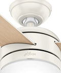 Close-up of Acumen 42 Inch Indoor Ceiling Fan With Reversible Motor Fresh White Finish Two Position Mounting Quiet Energy Efficient