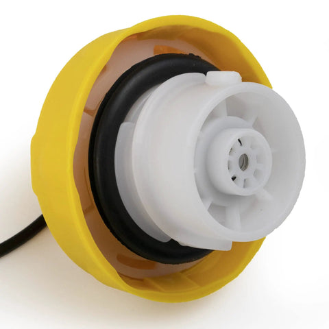 Close-up of yellow E85 Gas Cap Replacement Fits Jeep Chrysler Dodge And Ram Vehicles For Grand Cherokee Durango