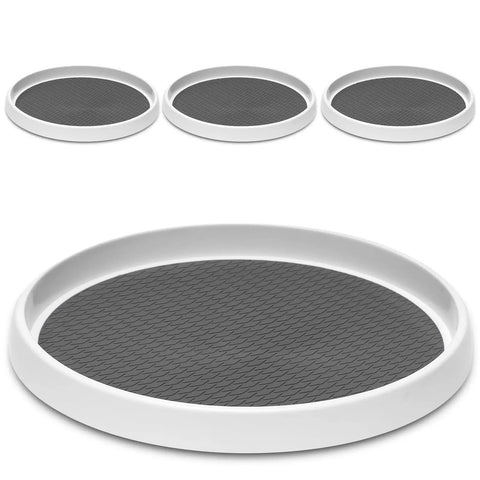 Four Pack 10 Inch Non Skid Lazy Susan Turntable Organizers For Cabinets Pantries Kitchen Fridge Vanity Under Sink And Spice Rack Storage