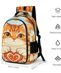 Patriotic Tabby Printed Backpack Dope Everyday Carry Unisex Large Capacity Daypack Durable Polyester with cat design.