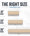 Heavy Duty Steel Butcher And Kraft Paper Roll Dispenser With Razor Sharp Cutter Blade in 18, 24, 36 inch sizes for various uses.