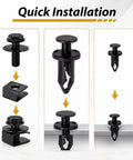 Image showing quick installation of parts from the Straight Up Heavy Duty 90 Piece Auto Fastener Kit With Removal Tool.