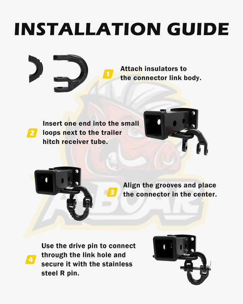 Installation guide for Two Pack Half Inch Safety Chain Connector Links Hammerlock Coupling For Trailer Chains Drop Forged Steel
