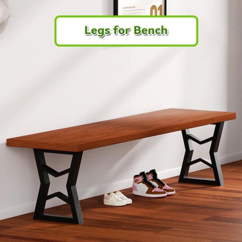 Black Metal Table Legs Set 28 Inch High By 24 Inch Wide, Two Tier DIY Desk Support, H Shape Design in home setting with shoes