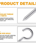 Product details of Heavy Duty 3.2 Inch 304 Stainless Steel Screw Eyes 6 Pack for rust resistance and strength