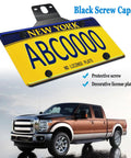 Beefed Up Heavy Duty Black Stainless Steel Trailer License Plate Bracket Holder Universal Light Mounting Kit for Trucks shown on vehicle