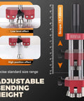 Edge Roller Bender For Sheet Metal Pro Grade Standing Seam Roofing Tool with adjustable height shown at two positions.