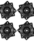 4-pack of 8 Inch Boat Seat Swivel Replacement for Square Bar Stools and Recliners, 360 Degree Lazy Susan Bearing, black metal base.