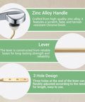 3 Inch Toilet Flush Valve Repair Kit with zinc alloy handle, brass lever, and 3-hole design for one-piece toilets.