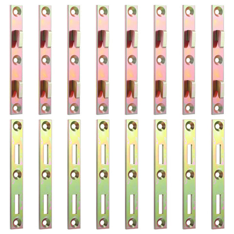 Straight Up Solid Heavy Duty Metal Bed Rail Fasteners And Steel Frame Brackets With Screws For Wood Furniture Replacement Parts.