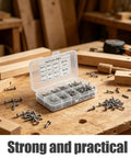 800 Piece Self Tapping Screws Kit M2 Carbon Steel Multi Size Set for Wood Metal and Plastic Projects in storage box