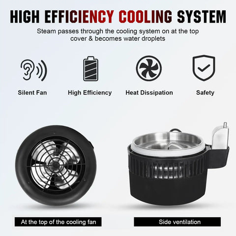High efficiency cooling system in all-in-one countertop water distiller with 304 stainless steel tank and glass jar 1 gallon capacity 750W