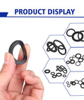 Hand holding rubber washer from Ultimate DIY Friendly Rubber Flat Washer Gasket Set For Plumbing Repairs 343 Piece NBR 70A Buna N Assortment In 8 Sizes