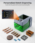 5W Portable Laser Engraver With Display Screen For Wood Acrylic Leather Wireless SD Card And Offline Engraving Deeplaser System Class 1 Safety No PC Needed Easy Setup For Home Makers And DIY Enthusiasts engraving keychains and leather tags