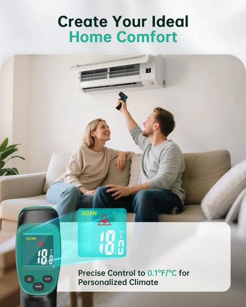Non Contact Infrared Thermometer Gun With Laser Aiming And Color LCD Adjustable Emissivity For Accurate Readings From Minus 58F To 1472F Ideal For HVAC Cooking And BBQ Automotive And Freezer Jobs used for AC checking