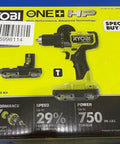 Box of 18V Brushless Hammer Drill Kit Half Inch Chuck Cordless Drill For Concrete And Brick with accessories and features listed