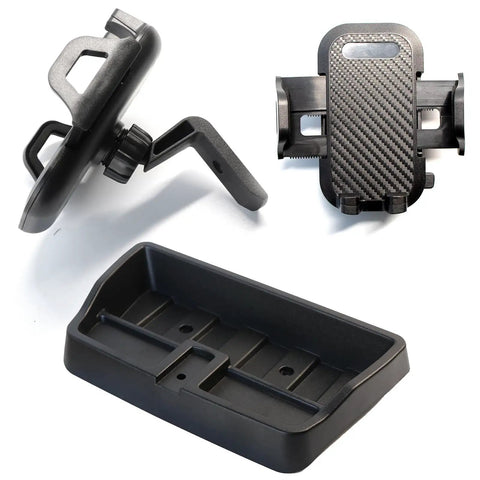 Upgrade Rugged Dashboard Cell Phone Holder For Jeep Wrangler TJ 1997 2006, black storage tray and mount for smartphones.