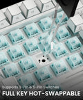 Detailed view of Heavy Hitter 75 Percent Wireless Mechanical Keyboard With A Dope Gasket Mount showing hot-swappable switches.