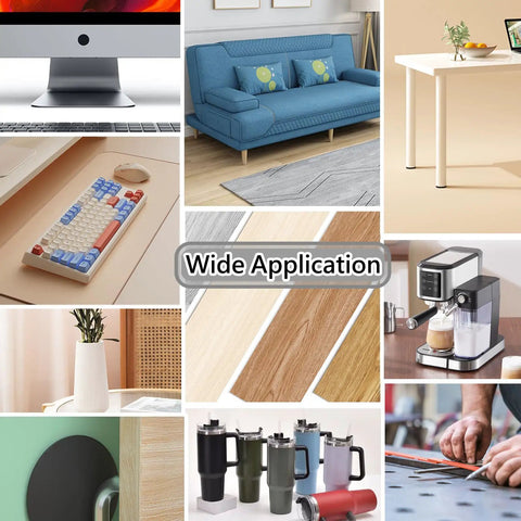 Heavy Duty Silicone Furniture Pads 132 Pack Non Slip Rubber Leg Protectors collage highlighting use under various furniture and appliances.