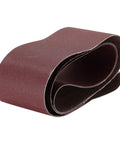 Heavy Duty Sanding Belts 6X89 Inches One Twenty Grit Aluminum Oxide Abrasive Paper rolled for woodworking and sanding.