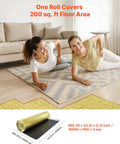 Heavy Duty Three In One Floor Underlayment Two Hundred Sq Ft Roll With Built In Tape And Vapor Barrier Three Mm Thick Epe Foam Gold Coating in use