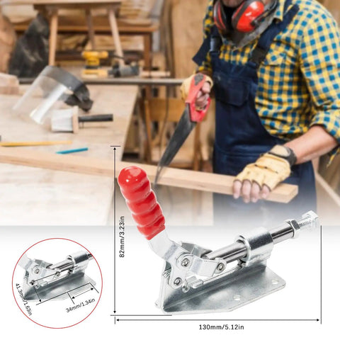 Two Pack Quick Release Push Pull Toggle Clamp Set Model 36092 With Adjustable Spindles, 1.26 Inch Stroke, 5.26 Inch Overall Length, Includes 8 M5 Screws, Super Handy For Hand Tool Projects And Quick Fixturing, metal clamp in workshop