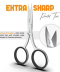 Pro Grade Precision Facial Hair Scissor For Eyebrows, Mustache And Beard, Premium Stainless Steel Grooming Tool close-up