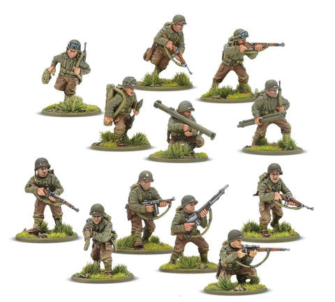 US Rangers 28mm Plastic Miniatures For World War II Tabletop Wargaming 30 Highly Detailed Infantry Figures With Dope Weapon Configs