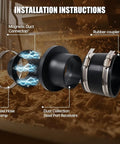 Installation instructions for 4 Inch Magnetic Dust Collection Fitting Starter Kit With One To Multi Quick Connect System.